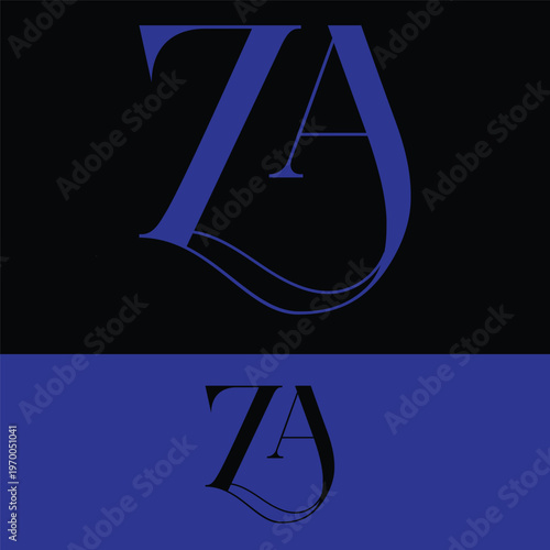 Initial letter ZA logo design