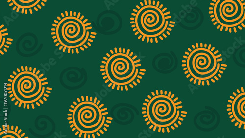 Spiral patterns on an evergreen background