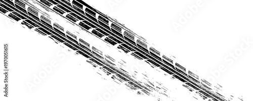Black tire marks on road, Black rubber tire marks and tread marks, Tire trace track wheels texture and background,