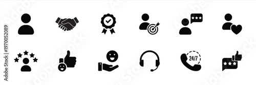Customer Service and Satisfaction Icon Set