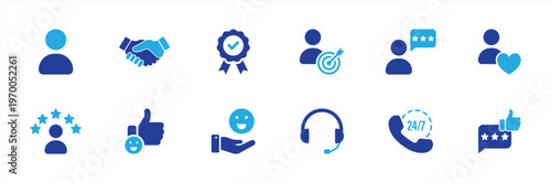 Customer Service and Satisfaction Icon Set