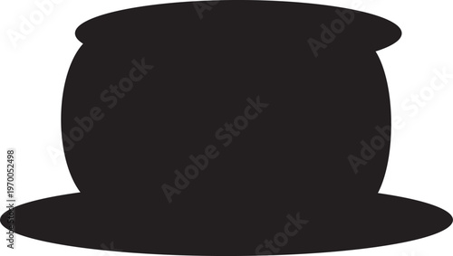 Black silhouette of a classic top hat on white background symbolizing elegance and sophistication in a minimalist style