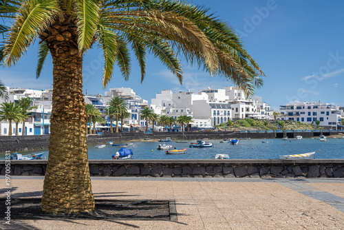 Looking across the marina in Arrecife on the island of Lanzarote one of the Canary Islands