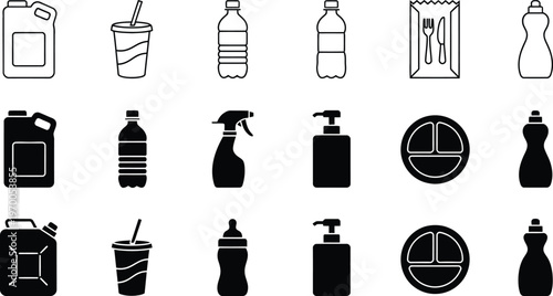 Smartphone settings and gears four style icon set illustration