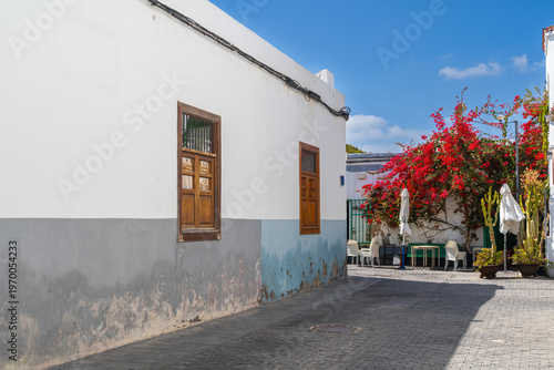Typical street scene in Arrecife on the island of Lanzarote one of the Canary Islands