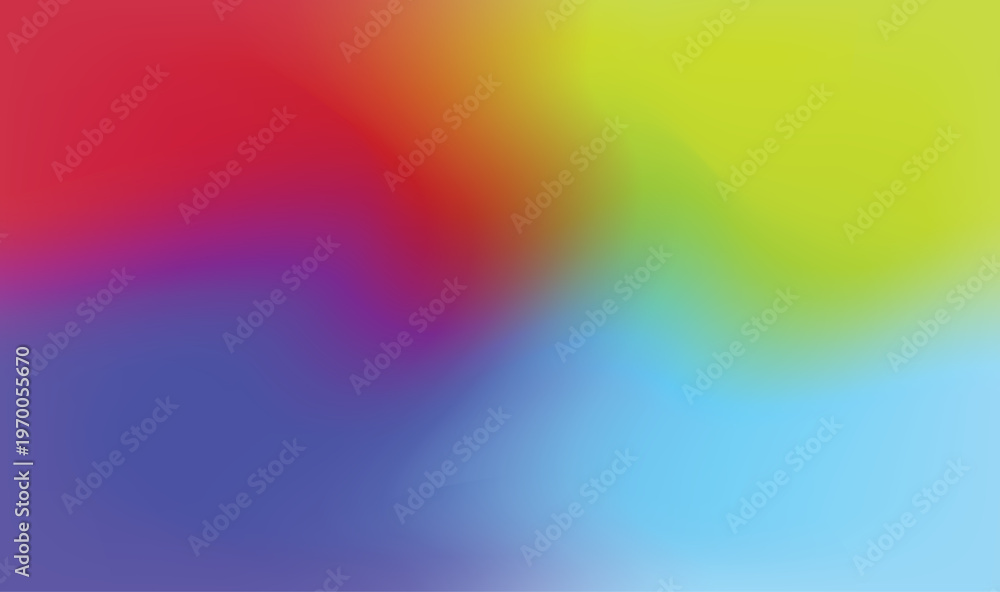 Obraz premium Vibrant Colorful Blur Gradient Background, Smooth Red Blue Yellow Abstract, Modern Soft Blurry Ombre Design Vector 