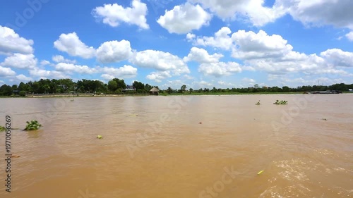 Wallpaper Mural Perspective from a wooden boat on a Mekong delta channel Torontodigital.ca
