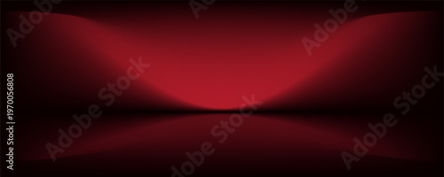 Abstract gradient podium background. Empty red 3D studio background. Clean scene for product presentation mockup template. eps 10