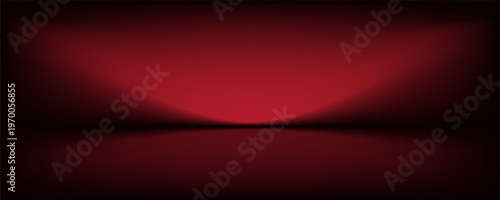 Abstract gradient podium background. Empty red 3D studio background. Clean scene for product presentation mockup template. eps 10