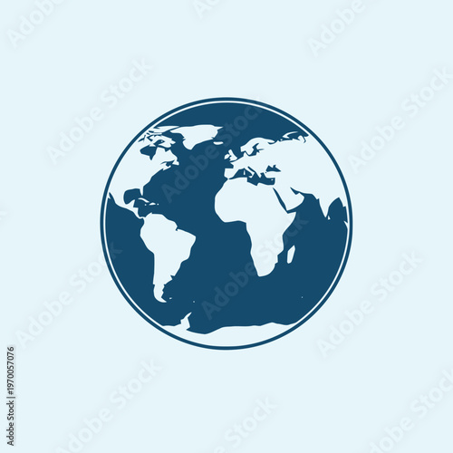 Digital Earth Globe icon representing global connectivity and technological advancement, suitable for modern digital applications and design projects