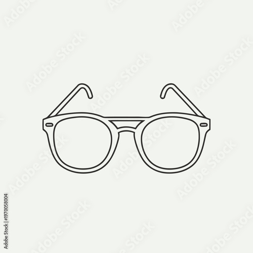 Minimalist line art illustration of classic eyeglasses, a timeless accessory for vision correction and fashion statement