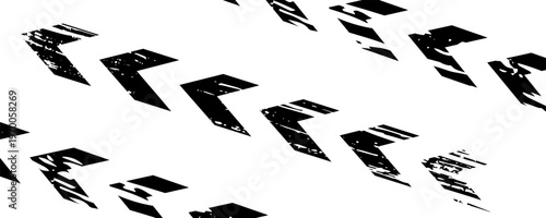 Tire tread marks, wheel textures, tire marks - car racing, motocross, drift, rally, off-road and others. Vector black isolated texture in grunge style with splashes.eps10