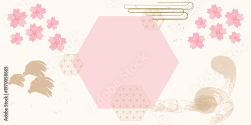 春の広告用さくら背景イラスト