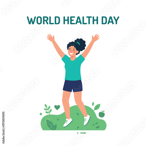 vector happy person celebrating "World Healthy Day" 26