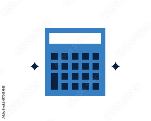 Blue electronic calculator for financial accounting and mathematical business calculations.