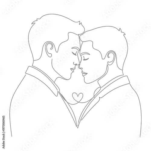Loving gay couple embracing intimately