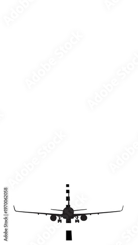 animation of a plane seen in profile, then from behind