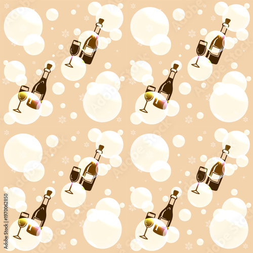 Beige Elegant Champagne Seamless Pattern