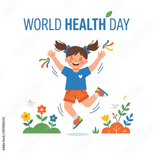 vector happy person celebrating "World Health Day" 19
