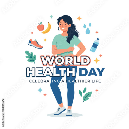 vector happy person celebrating "World Health Day" 18