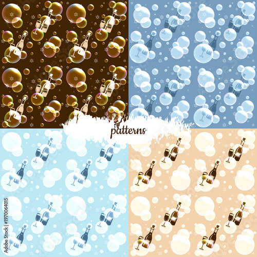 Luxury Champagne Bubble Pattern Set