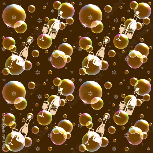 Dark Luxury Champagne Seamless Pattern