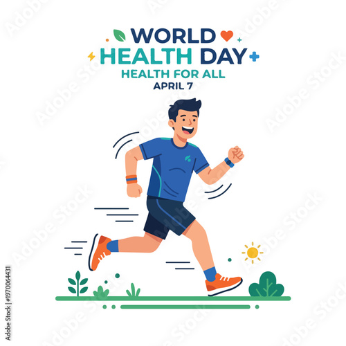vector happy person celebrating "World Health Day" 26