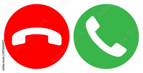 着信応答・拒否アイコンセット ベクター素材