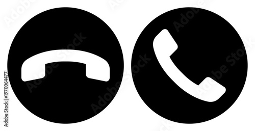 着信応答・拒否アイコンセット ベクター素材