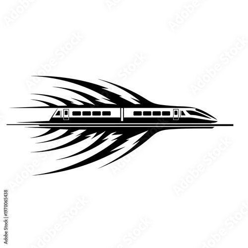 Stylized High-Speed Train Illustration with Motion Graphics.