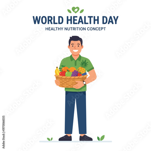 vector happy person celebrating "World Healthy Day" 16