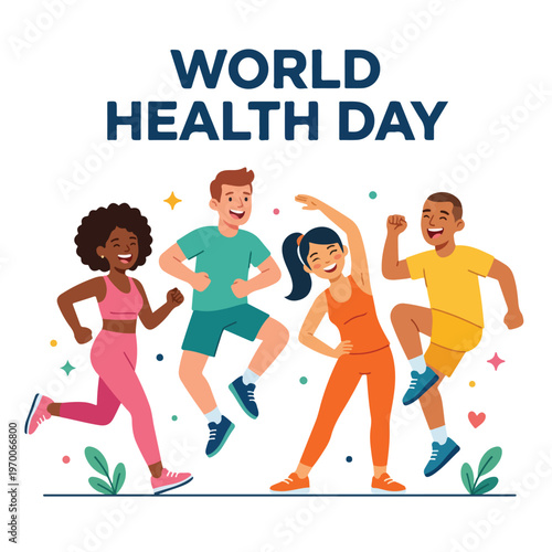 vector of people celebrating "World Healthy Day" 7
