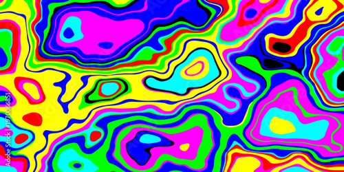 vibrant psychedelic liquid waves flowing through a surreal neon dreamscape with dynamic abstract contours and hypnotic fluid patterns