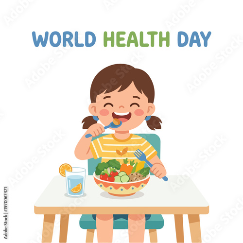 vector happy person celebrating "World Health Day" 12