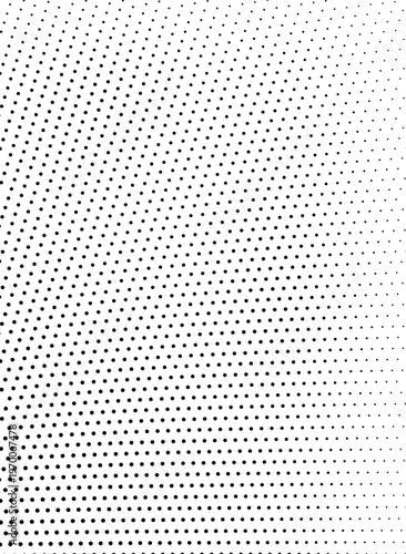 Abstract dynamic halftone dots in flowing wave optical illusion background.