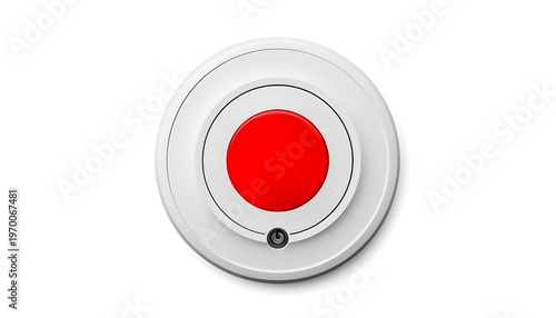 Free Download A large red button on a white circular device with a small black screw - GFXLoad