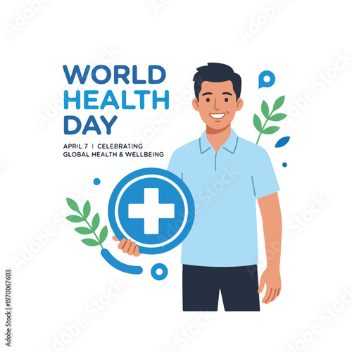 vector happy person celebrating "World Health Day" 11