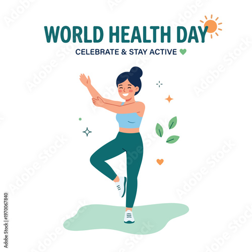 vector happy person celebrating "World Health Day" 09