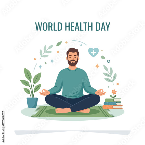 vector happy person celebrating "World Health Day" 08