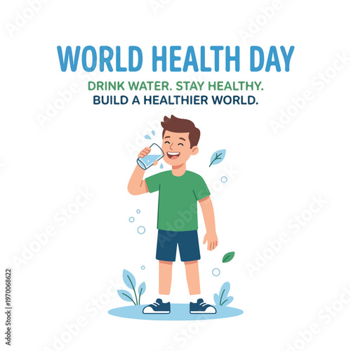 vector happy person celebrating "World Health Day" 06
