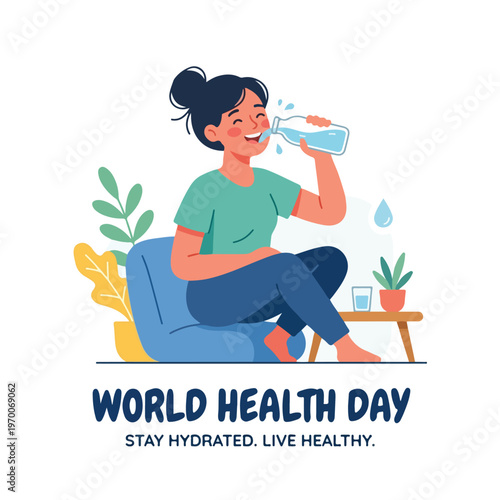 vector happy person celebrating "World Healthy Day" 5