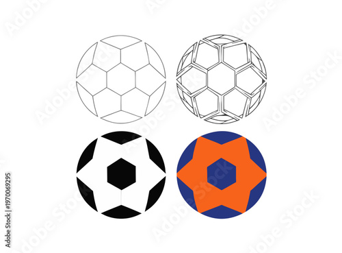Soccer Ball Icon Set – Football Sport Vector Collection in 4 Modern Styles