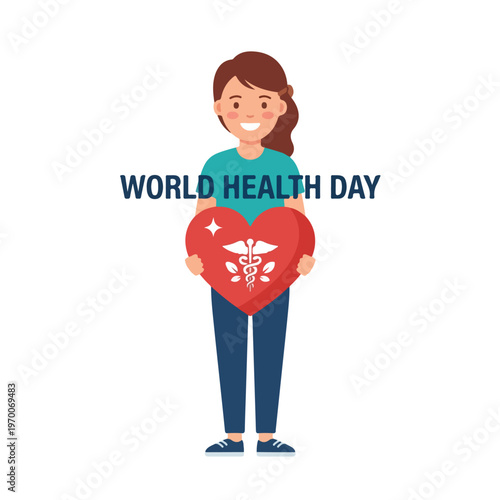vector happy person celebrating "World Health Day" 02