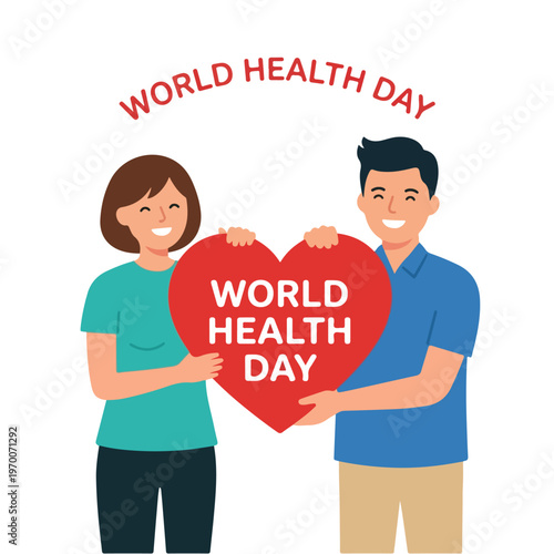 vector man and woman celebrating "World Health Day" 001