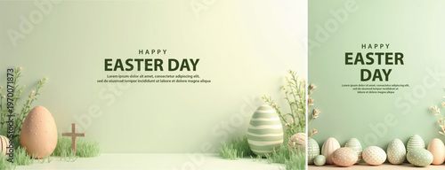 Elegant Easter day background, Decorative happy easter day background for website, social media template