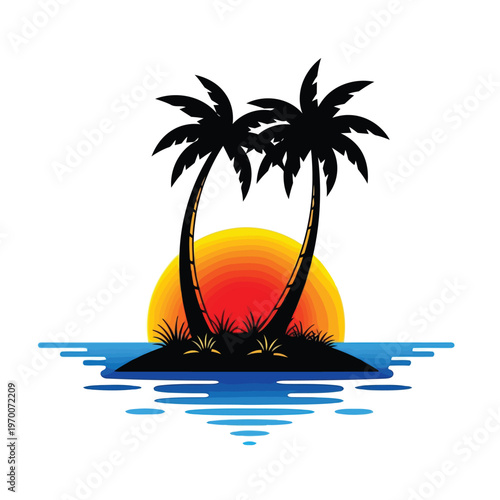 Wooden signpost with summer beach theme vector