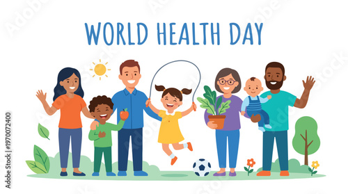 vector of people celebrating "World Healthy Day" 5