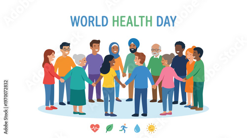 vector of people celebrating "World Healthy Day" 4