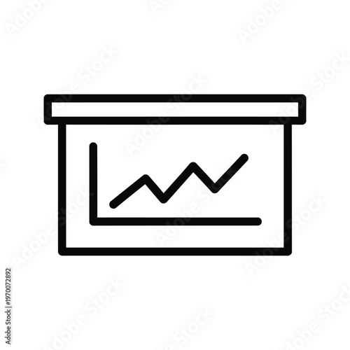 Line graph on a presentation board, indicating business growth and financial analysis.