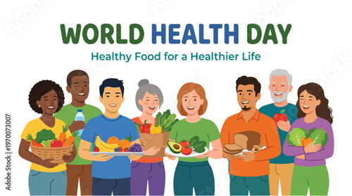 vector of people celebrating "World Healthy Day" 3